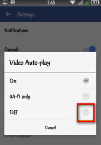 Tips mematikan Autoplay video FB Android settings 3
