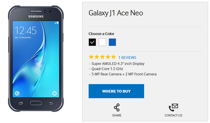 Samsung Galaxy J1 Ace Neo release