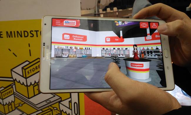 Tampilan dalam toko virtual secara Virtual Reality