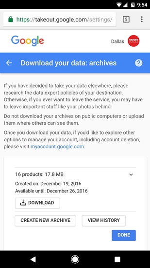 tutorial Download data di Akun Google