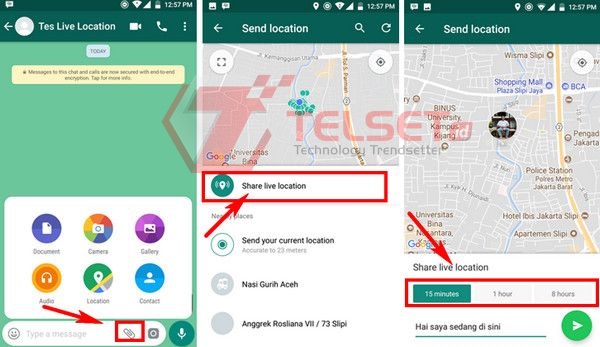 Cara Share Live Location WhatsApp Android iPhone berbagai lokasi wa