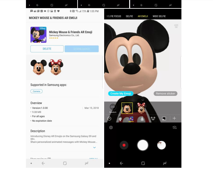 Lalu bikin AR Emoji mau Mickey atau Minnie Mouse. 