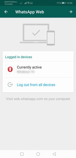 whatsapp android- wa web di hp