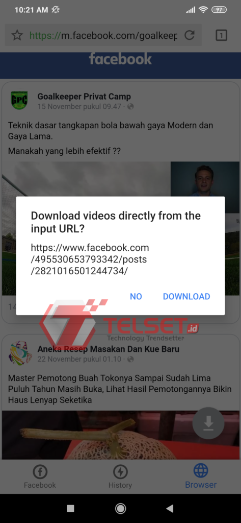 Download Video di Facebook android