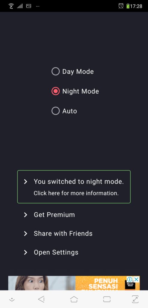 night mode aplikasi dark mode