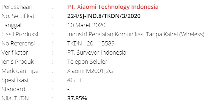 Xiaomi Mi 10 Indonesia