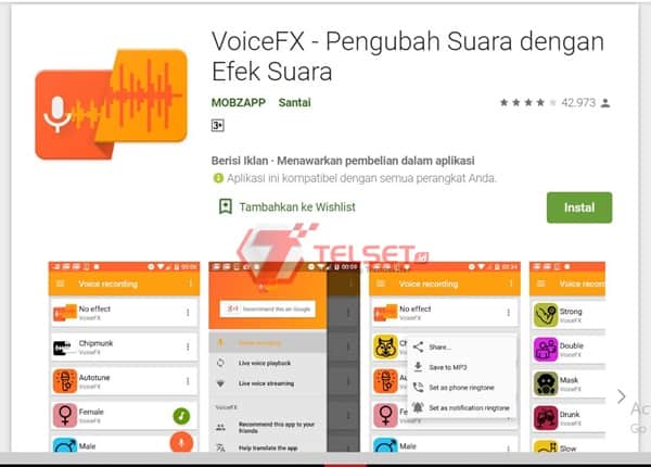 Aplikasi pengubah suara Android