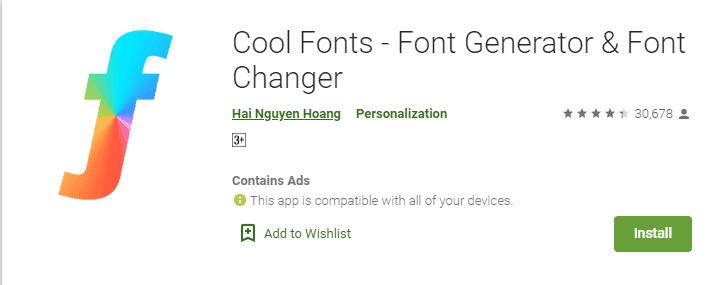 Cool Fonts font Android