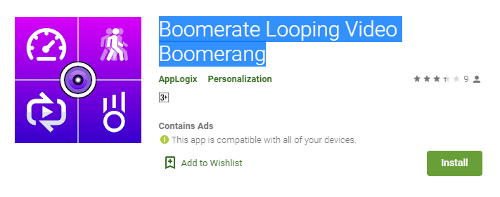 Boomerate Looping Video Boomerang