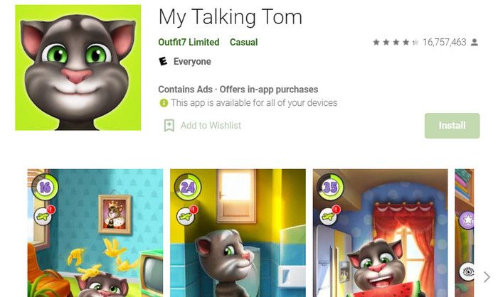 game binatang peliharaan My Talking Tom