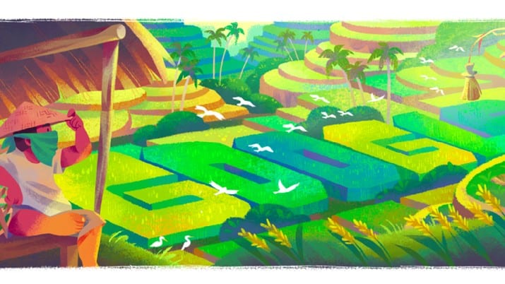 Google Doodle Tampilkan Subak Bali, Warisan Dunia Asli Indonesia