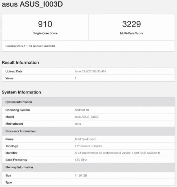 Asus ROG Phone 3 RAM