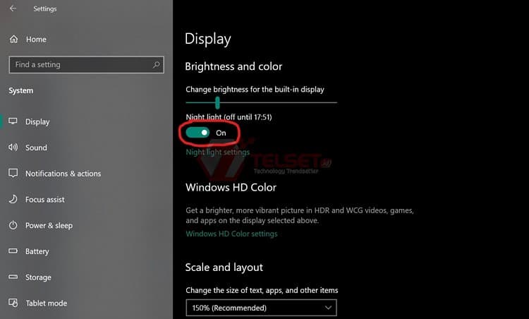 Cara Blue Light Filter Windows 10