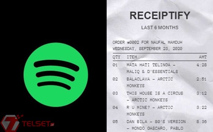 Cara Bikin Receiptify Spotify