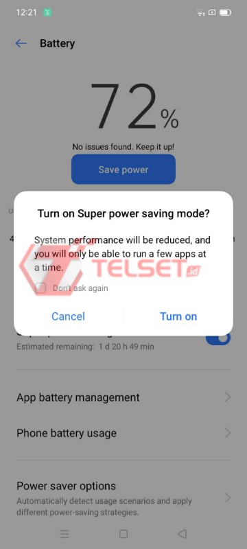 Aktifkan Super Power Saving Mode