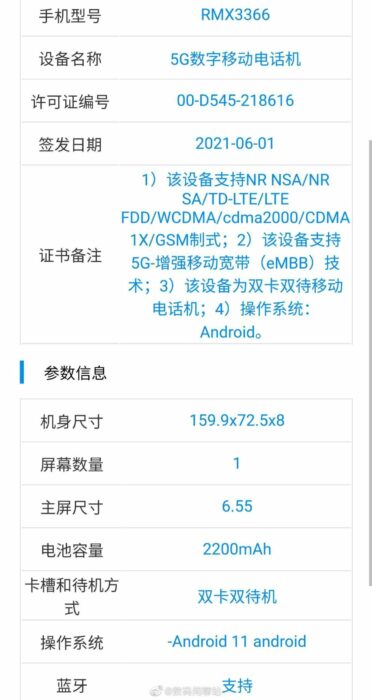 HP terbaru Realme RMX3366 Snapdragon 778G
