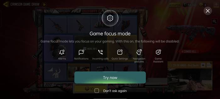 Fitur Game Focus Mode Oppo Reno6