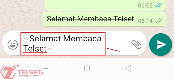 Cara membuat tulisan WhatsApp jadi dicoret