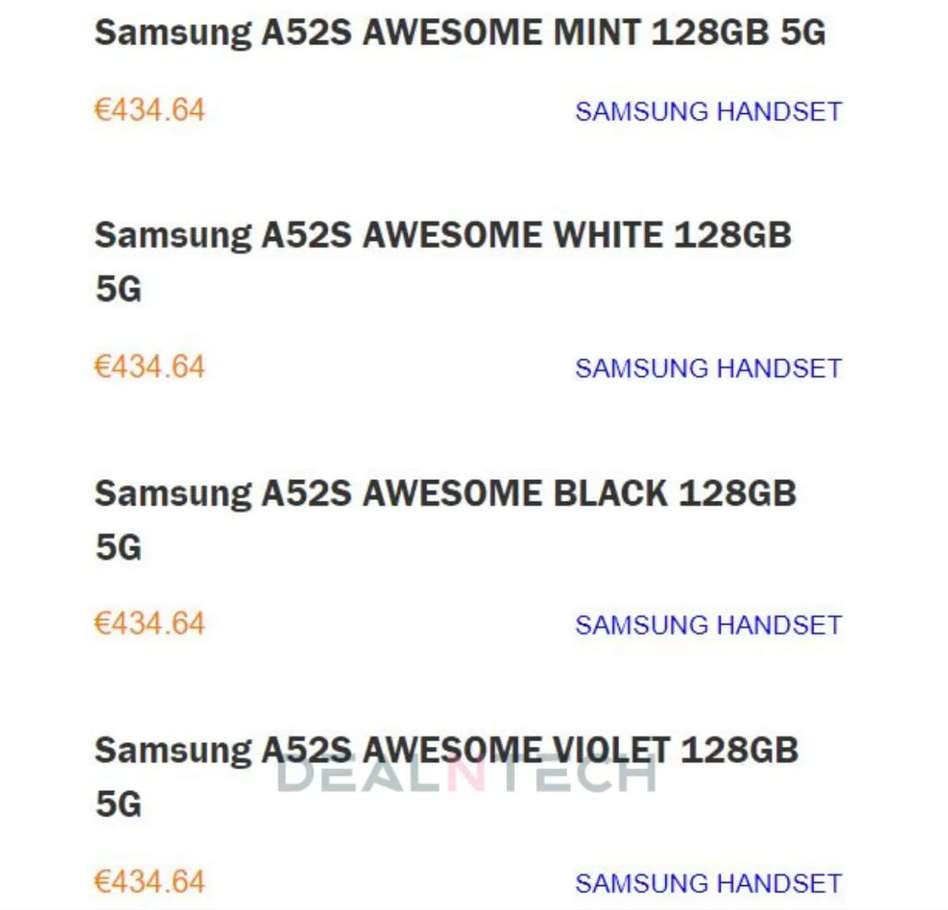 Spesifikasi Harga Samsung Galaxy A52s 5G