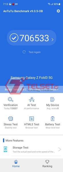 Antutu Samsung Galaxy Z Fold3
