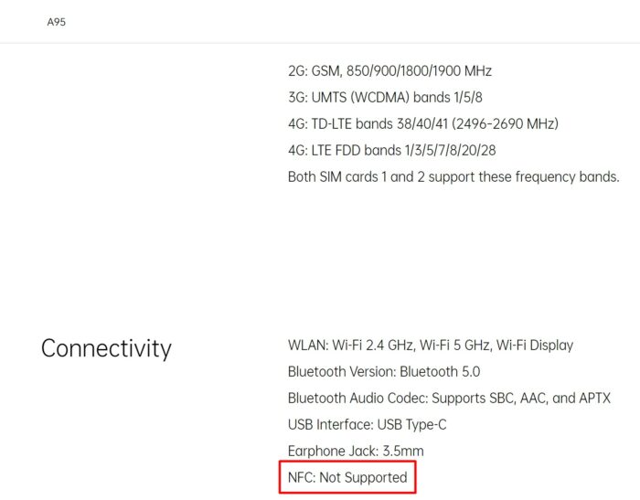 Spesifikasi Oppo A95 di Indonesia punya fitur NFC