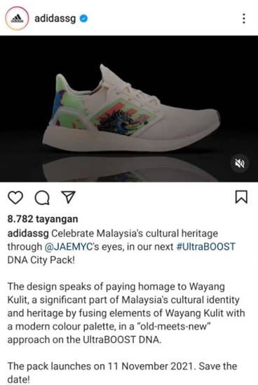 Sepatu wayang kulit Adidas berasal dari Indonesia Malaysia