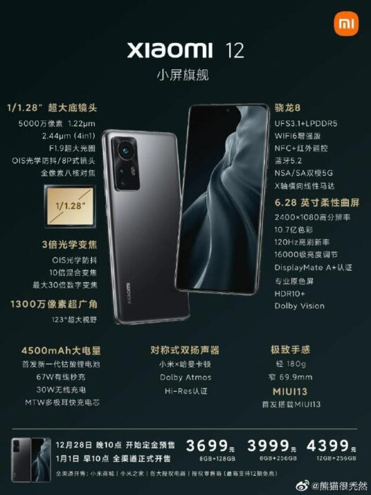 Spesifikasi Harga Xiaomi 12
