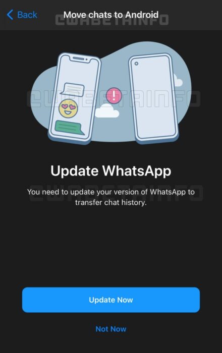 Fitur transfer data WhatsApp Android ke IOS
