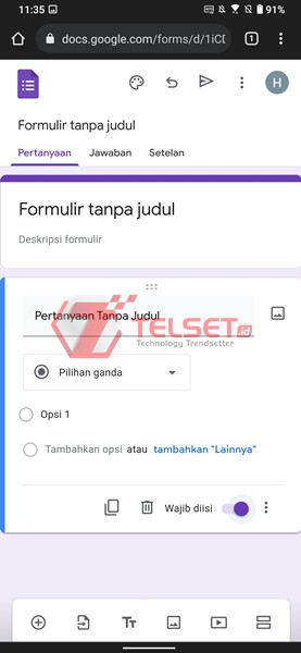 Cara Membuat Soal Google Form di HP Android