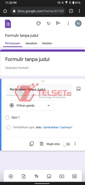 Cara Membuat Soal Google Form di HP Android