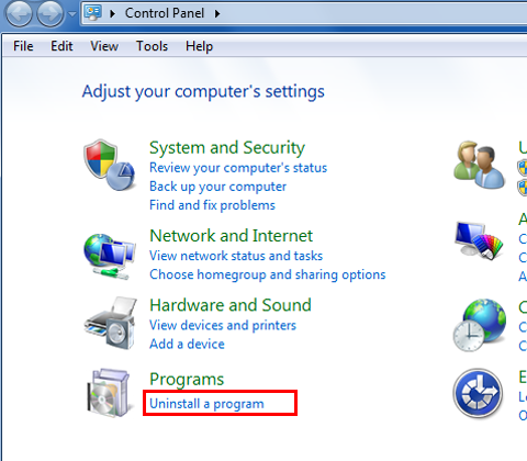 Cara uninstall aplikasi di laptop PC Windows 7