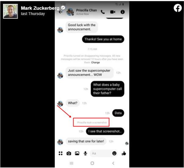 Screenshot chat Facebook Messenger