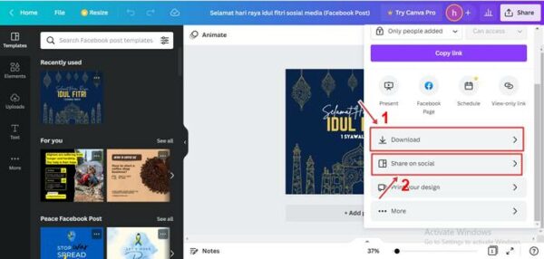 Cara Membuat Kartu Ucapan Idul Fitri Lewat Canva