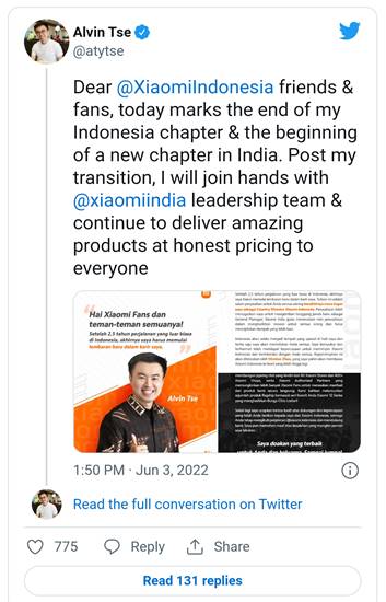 Alvin Tse Xiaomi Indonesia 