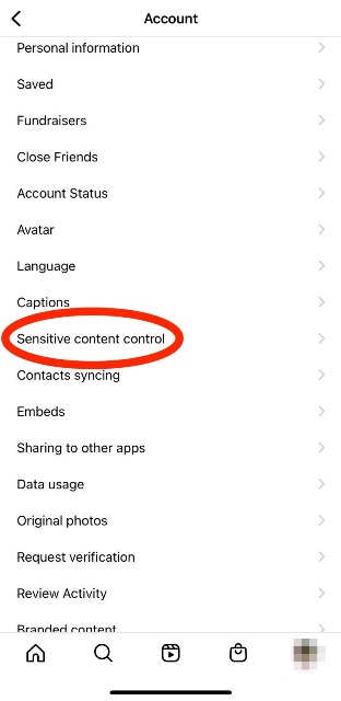 Kontrol Konten Sensitif di Instagram