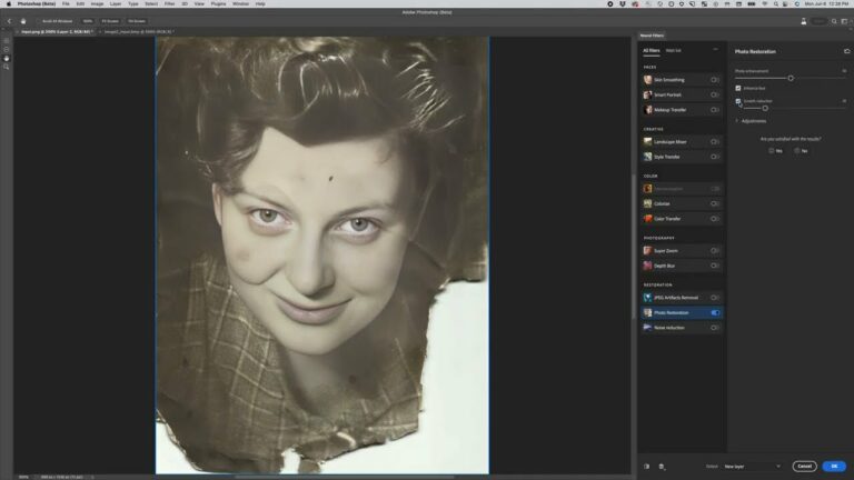 Filter Photoshop, restorasi foto lama