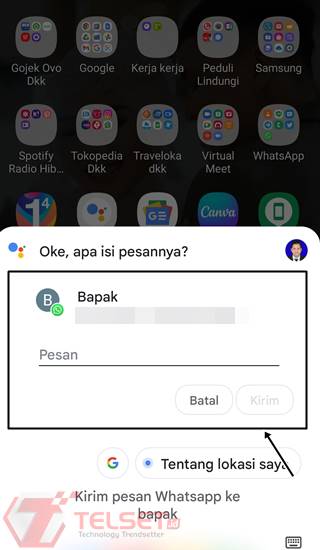 Kirim Pesan WhatsApp Google Assistant 