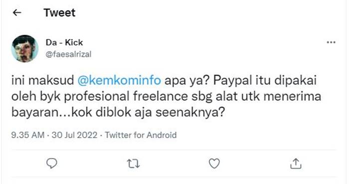 Komentar Warganet PayPal