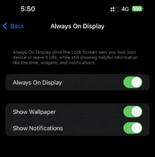 iOS 16.2 Beta 3 Always On Display