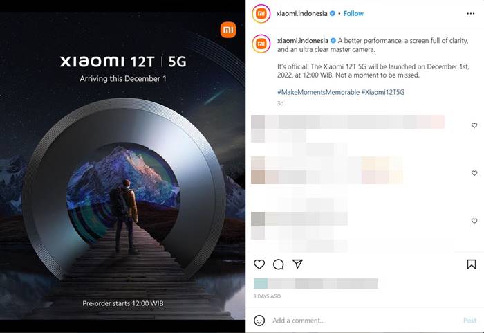 Xiaomi 12T Indonesia Desember 2022 