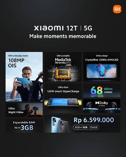 Xiaomi 12T 5G 'Make Moments Memorable'
