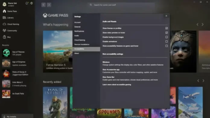 Fitur Pencarian Aksesibilitas Xbox PC