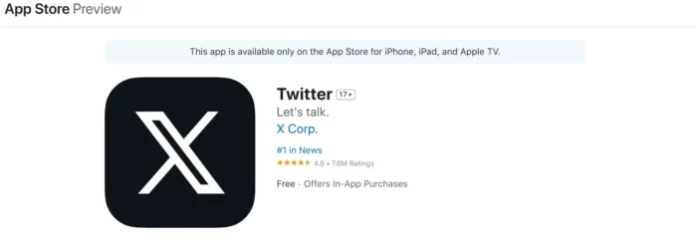 Twitter X Apple App Store