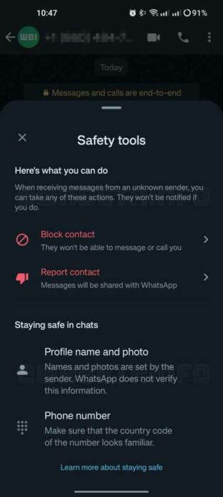 WhatsApp Fitur Safety Tools