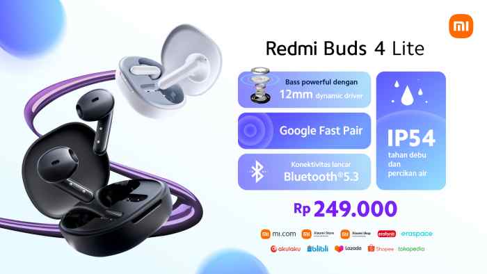 Spesifikasi Harga Redmi Buds 4 Lite