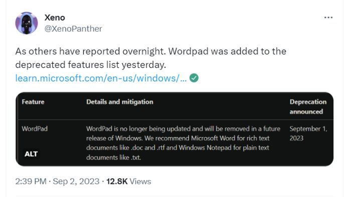 Microsoft Hentikan Wordpad