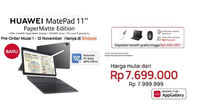 Harga Huawei MatePad 11 PaperMatte Edition