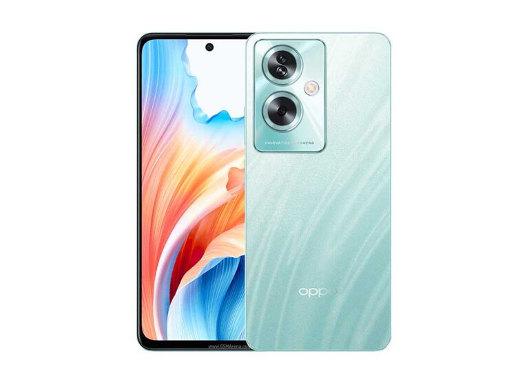 Tampilan depan Oppo A79 dengan layar  dan kamera 50 MP