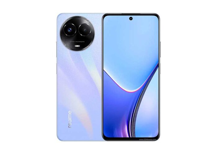 Tampilan depan Realme 11x dengan layar IPS LCD dan kamera 64 MP