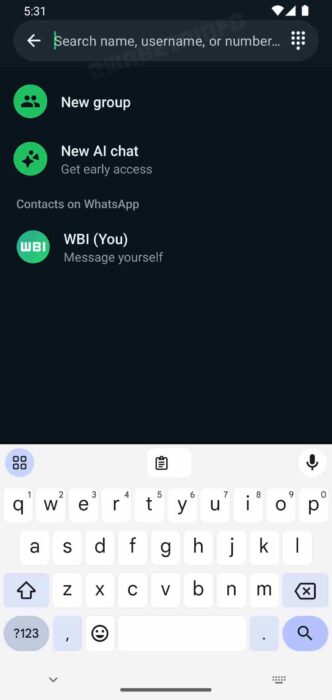 Fitur Pencarian Username WhatsApp